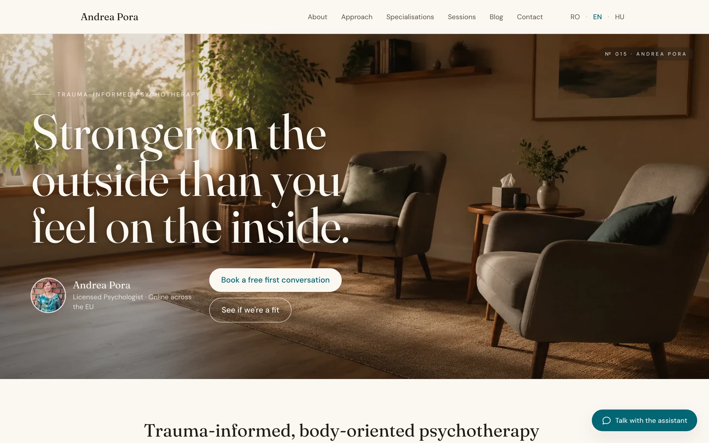 Andrea Pora — Psychotherapie